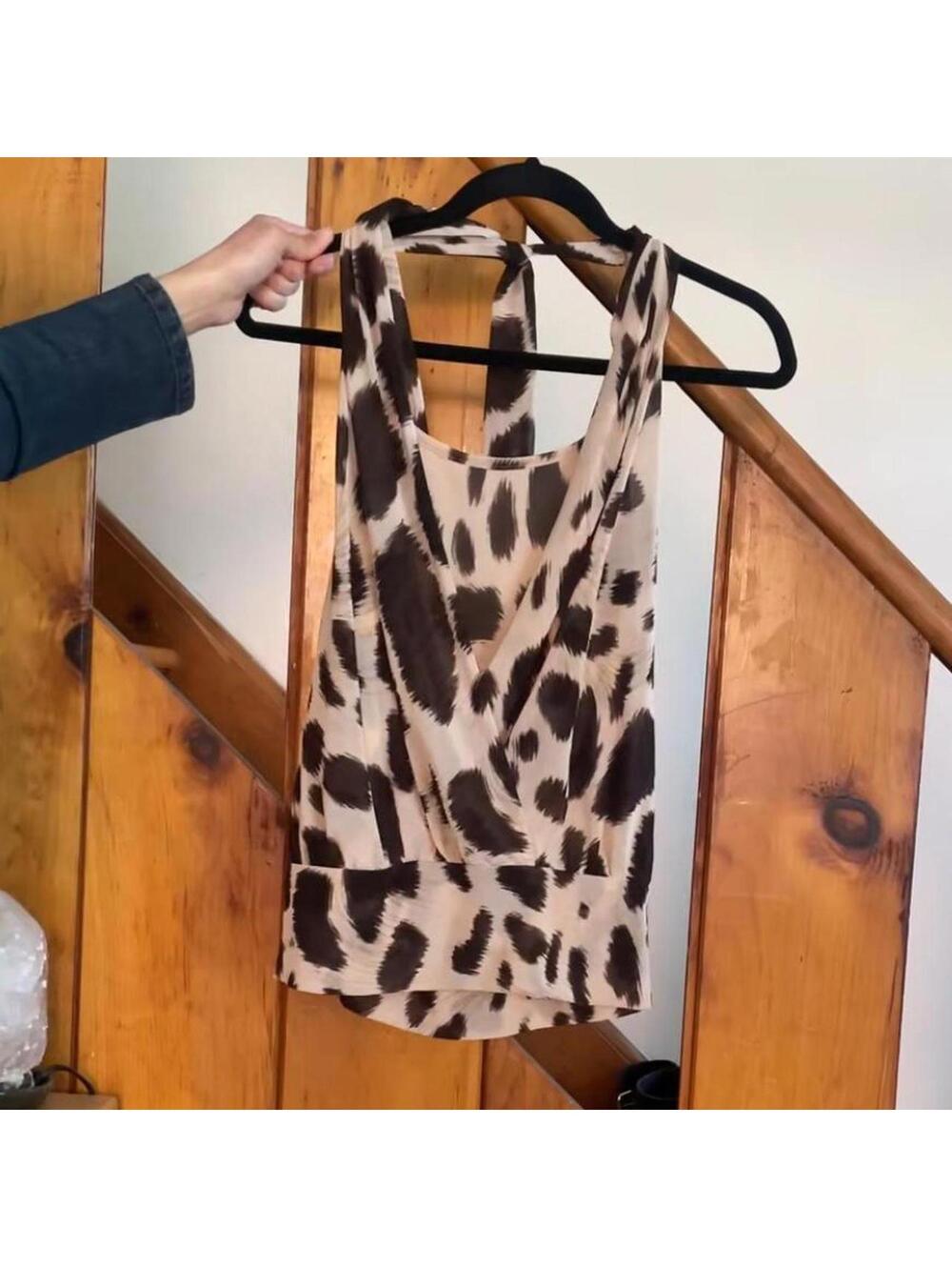Leopard print halter tank top. charlotte russe size small